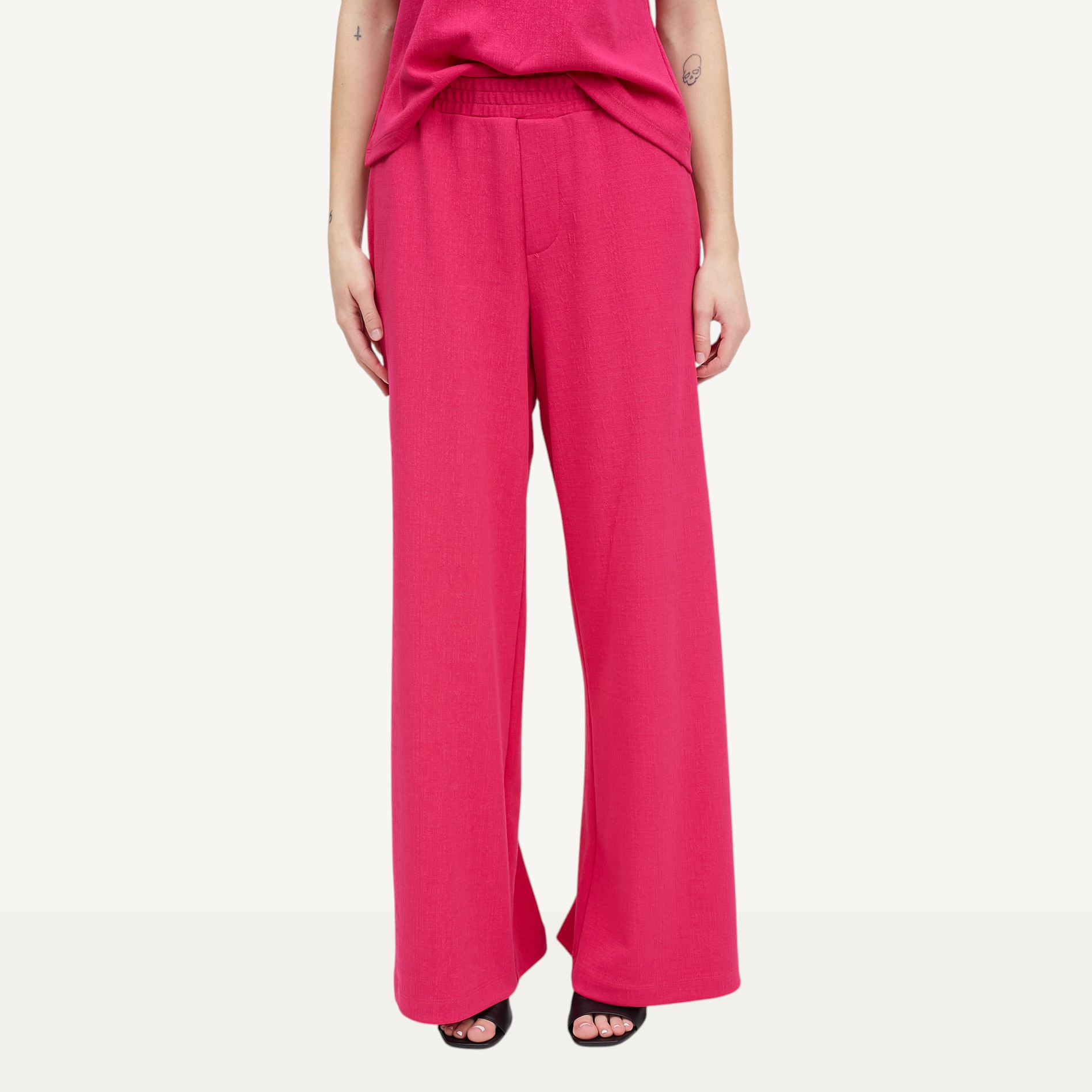 Marallis Linen Jacquard Corded Lightweight Wide Leg Pant - TSC.ca