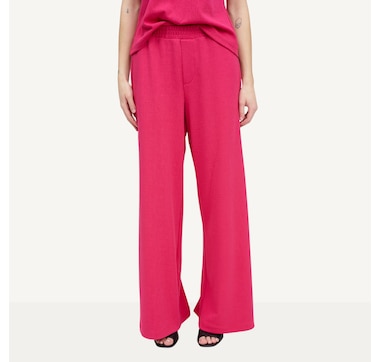 Marallis Linen Jacquard Corded Lightweight Wide Leg Pant