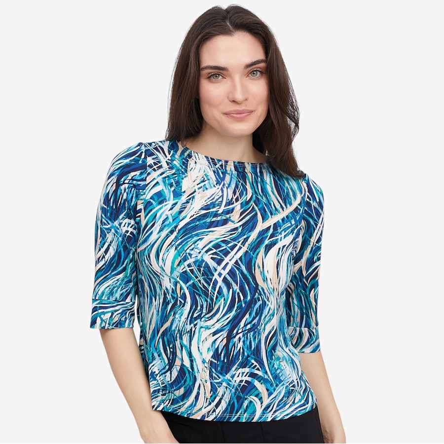 Image 123630_BLU.jpg, Product 123-630 / Price $39.88, Marallis Printed Boat Neck Blouse from Marallis on TSC.ca's Fashion department