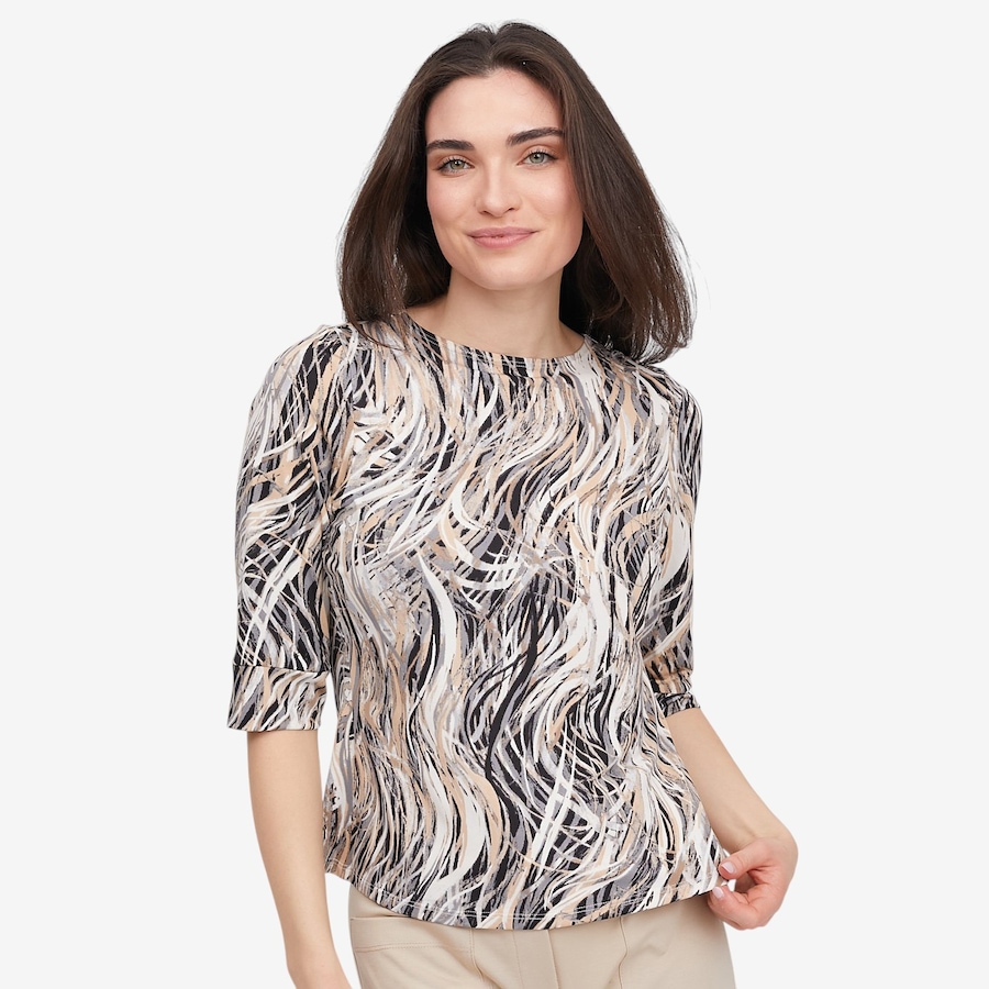 Image 123630_GRY.jpg, Product 123-630 / Price $39.88, Marallis Printed Boat Neck Blouse from Marallis on TSC.ca's Fashion department