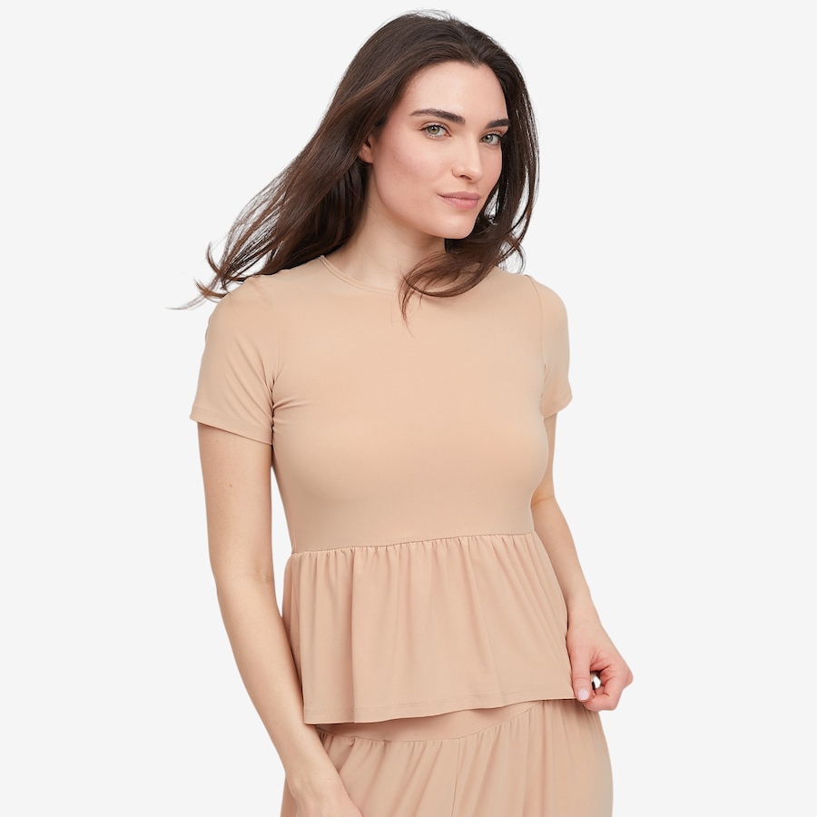 Image 123645_NUDE.jpg, Product 123-645 / Price $44.88, Marallis Haci Crewneck Peplum Tee from Marallis on TSC.ca's Fashion department