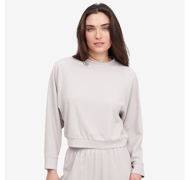 Marallis Scuba Crepe Crewneck Batwing Athleisure Top