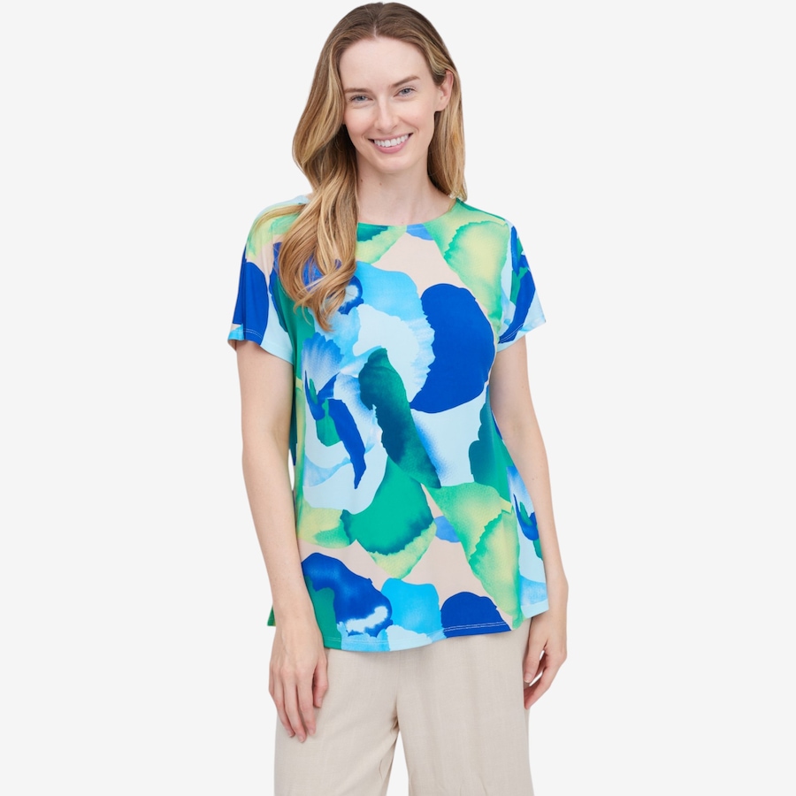 Image 123656_GRMU.jpg, Product 123-656 / Price $64.99, Mr. Max Extended Dolman Sleeve Brazil Knit Print Top from Mr. Max on TSC.ca's Fashion department