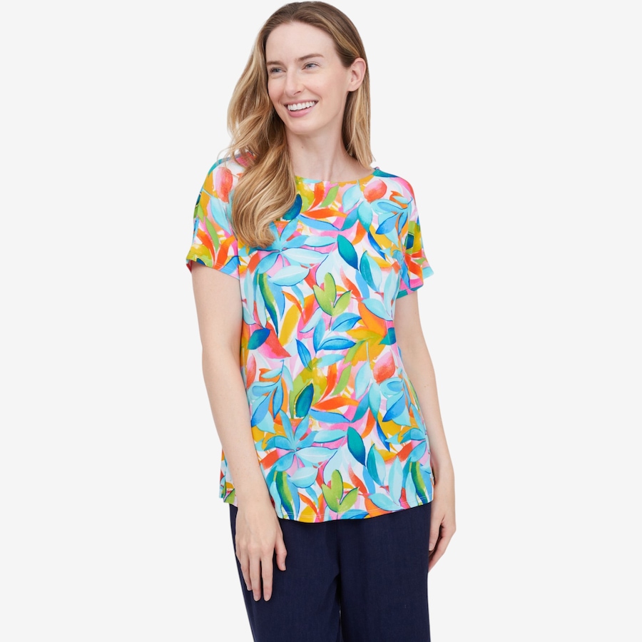 Image 123656_MTICO.jpg, Product 123-656 / Price $64.99, Mr. Max Extended Dolman Sleeve Brazil Knit Print Top from Mr. Max on TSC.ca's Fashion department