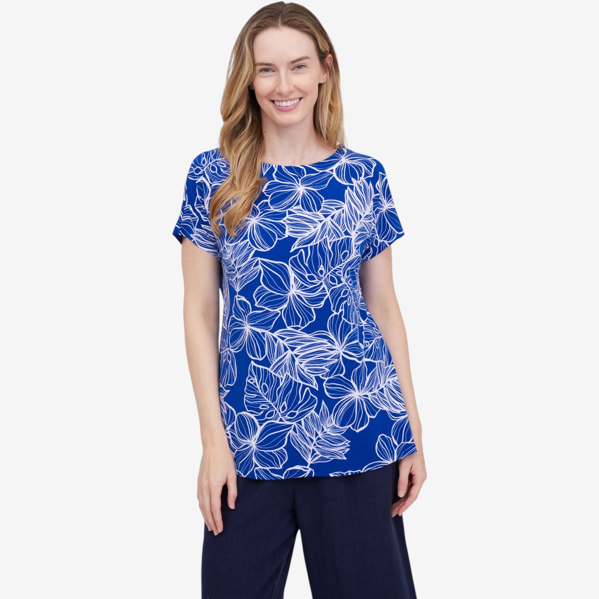 Mr. Max Extended Dolman Sleeve Brazil Knit Print Top - TSC.ca
