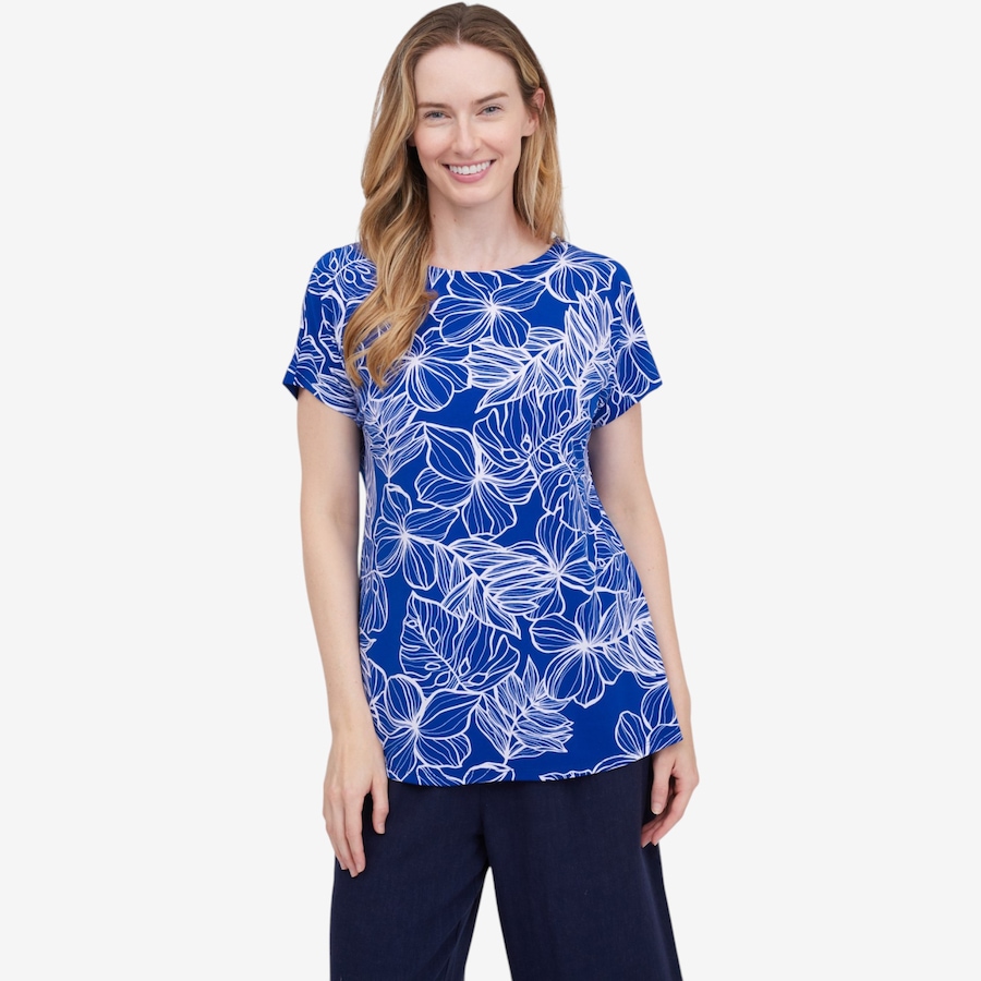 Image 123656_RYMU.jpg, Product 123-656 / Price $64.99, Mr. Max Extended Dolman Sleeve Brazil Knit Print Top from Mr. Max on TSC.ca's Fashion department