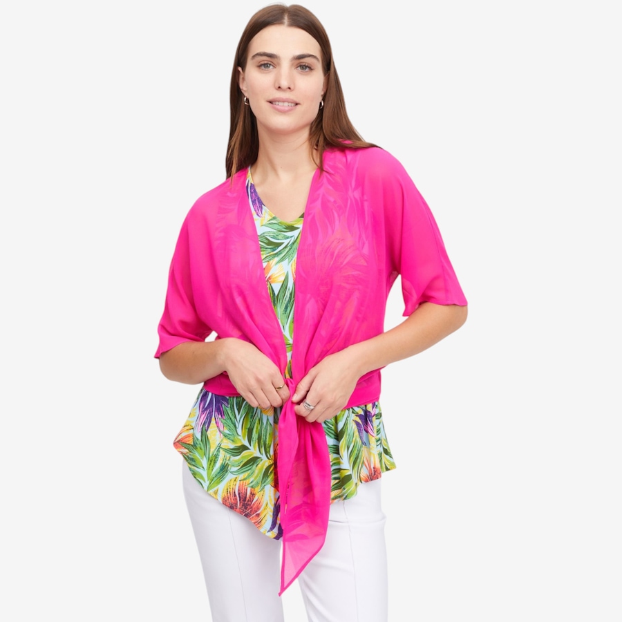 Image 123657_FUS.jpg, Product 123-657 / Price $49.99, Mr. Max Printed Chiffon Tie Front Cardigan from Mr. Max on TSC.ca's Fashion department