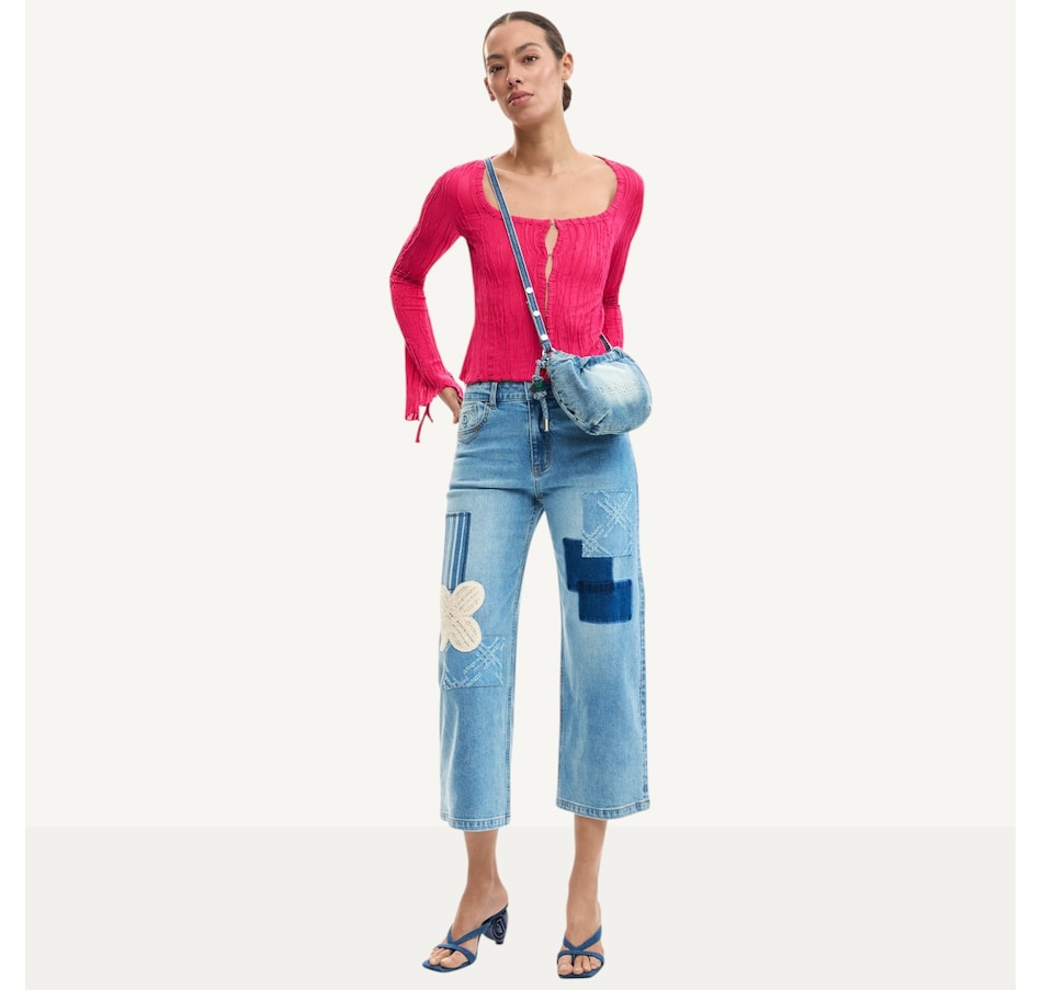 Image 123689_DNM.jpg, Product 123-689 / Price $189.99, Desigual Patch Denim Pant from Desigual on TSC.ca's Fashion department