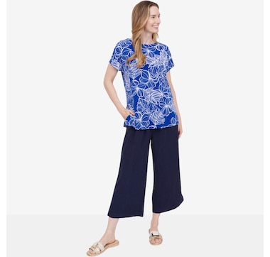 Mr. Max Magic Linen Crop Pull-On Pant