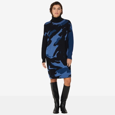 SKFK Haira Jacquard Tricot Dress with Funnel Neck