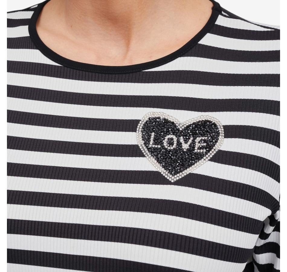 Image 123867_ALTMORE2.jpg, Product 123-867 / Price $69.99, Mr. Max Venus Elbow Sleeve Stripe Top with Heart Detail from Mr. Max on TSC.ca's Fashion department