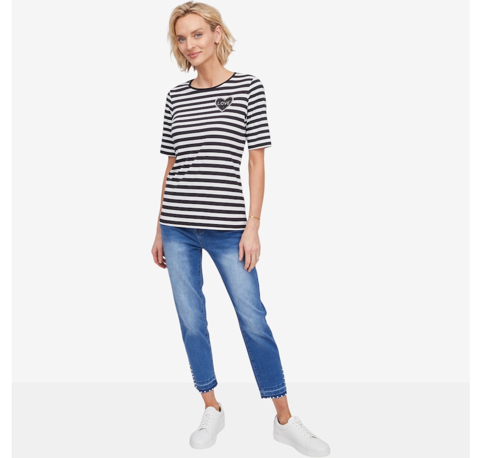 Image 123867_ALTMORE4.jpg, Product 123-867 / Price $69.99, Mr. Max Venus Elbow Sleeve Stripe Top with Heart Detail from Mr. Max on TSC.ca's Fashion department