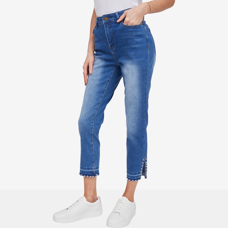 Image 123870_ALTMORE1.jpg, Product 123-870 / Price $79.99, Mr. Max Stretch Denim Five Pocket Crop Jeans with Pearl Detail from Mr. Max on TSC.ca's Fashion department