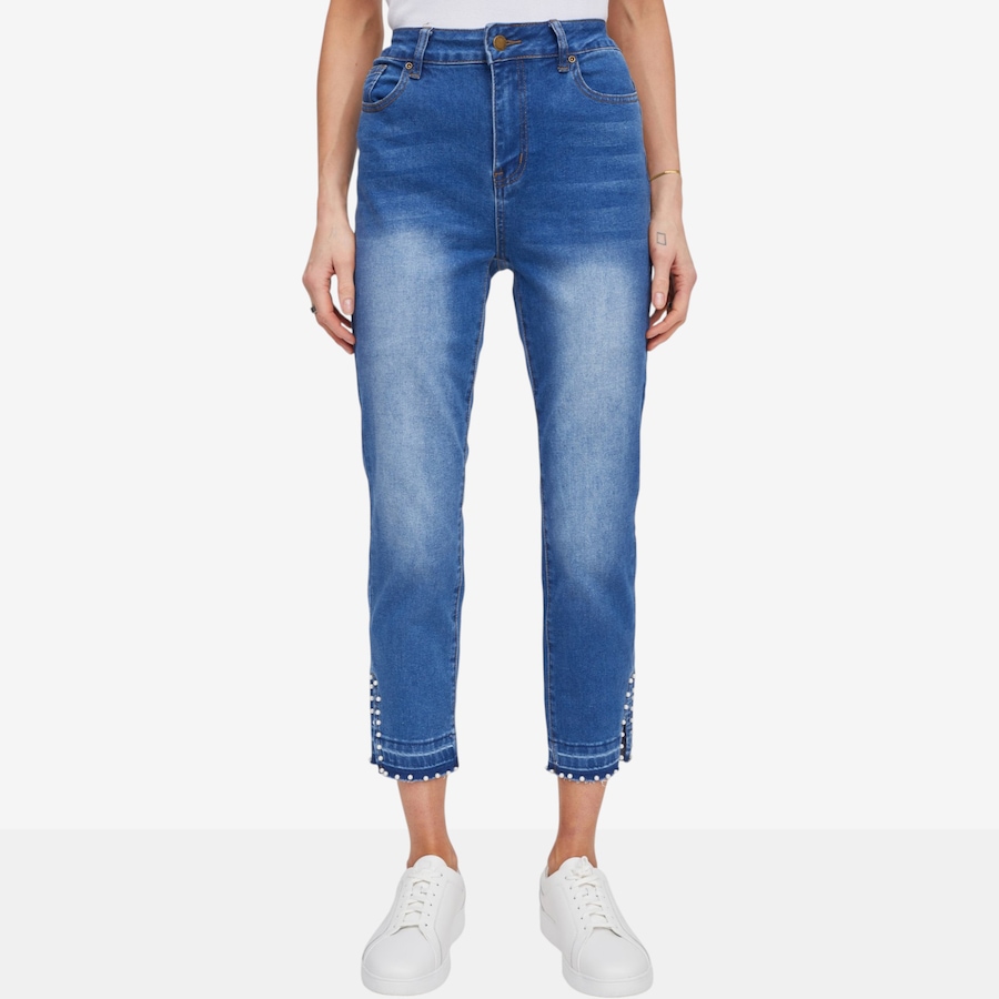 Image 123870_MMW.jpg, Product 123-870 / Price $79.99, Mr. Max Stretch Denim Five Pocket Crop Jeans with Pearl Detail from Mr. Max on TSC.ca's Fashion department