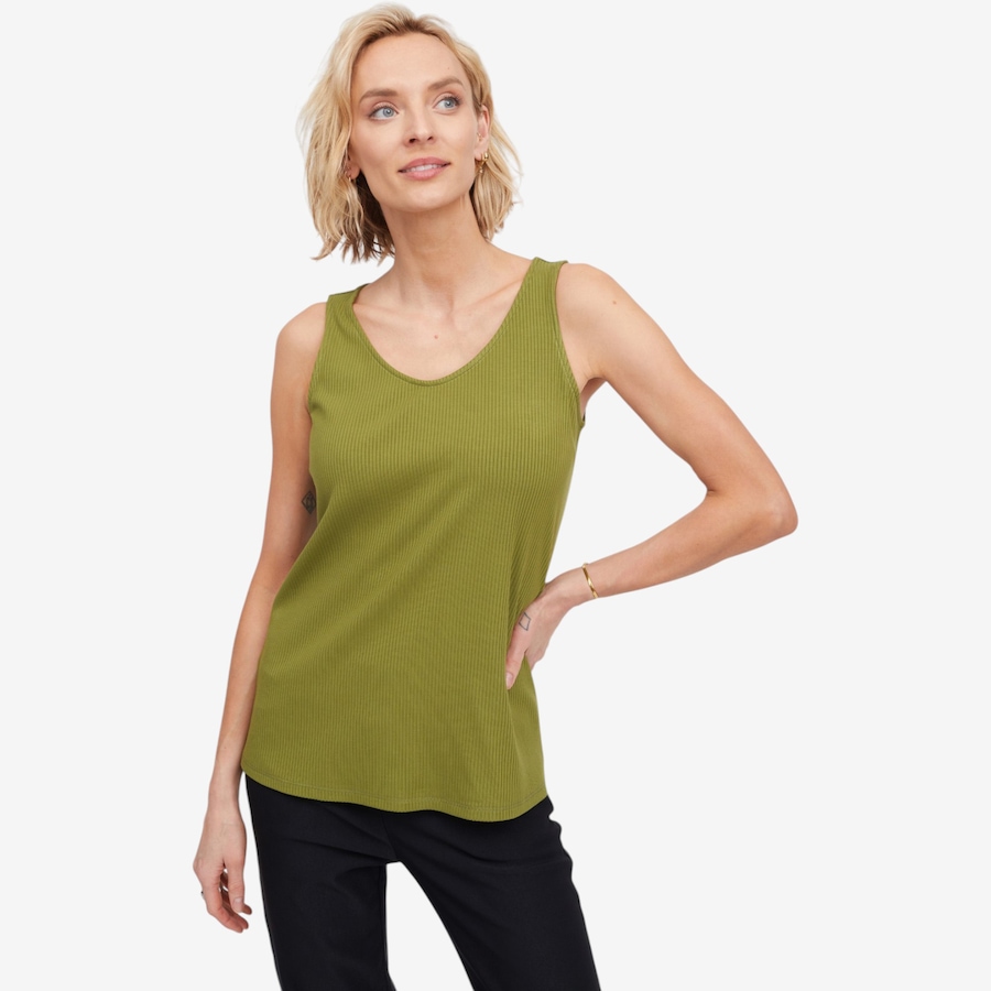 Image 123871_GEGRN.jpg, Product 123-871 / Price $34.88, Mr. Max Sleeveless V-Neck Bamboo Rib Top from Mr. Max on TSC.ca's Fashion department