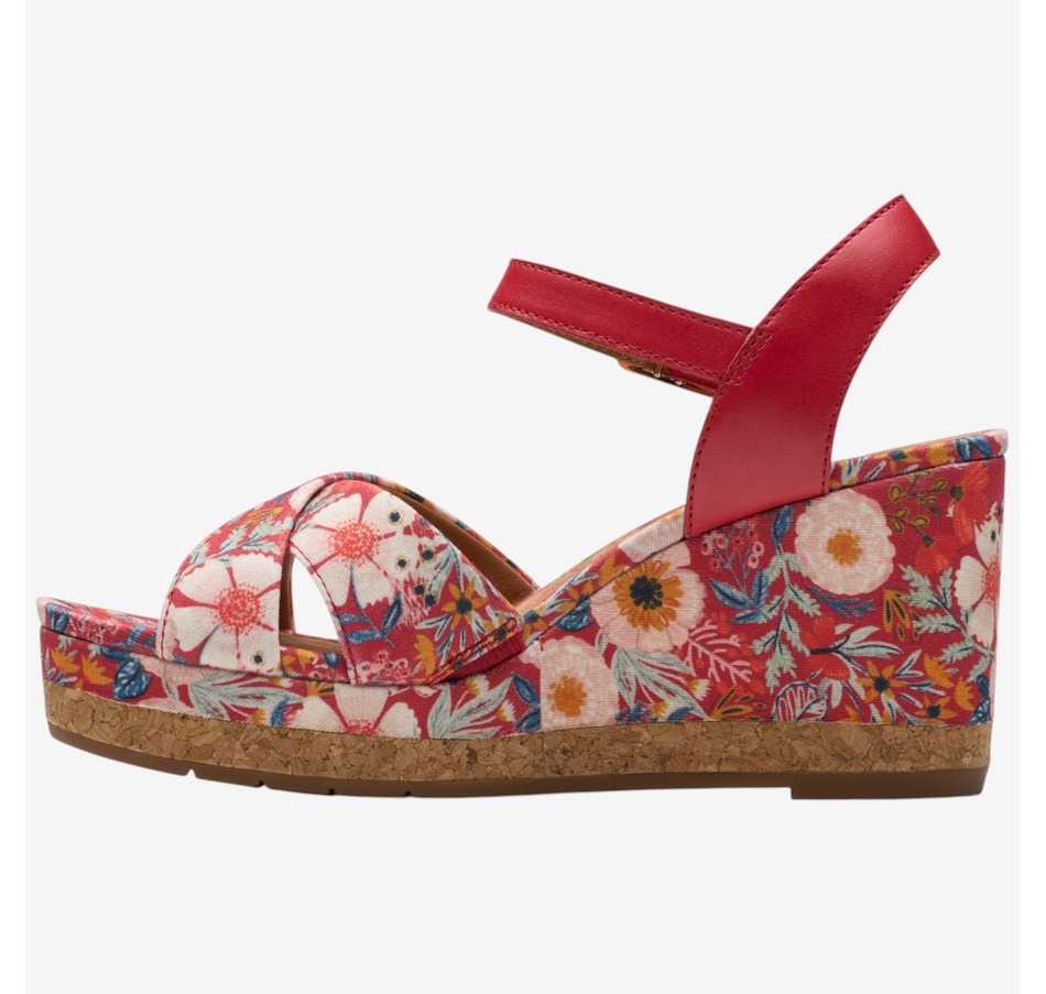 Image 123936_ALTMORE2.jpg, Product 123-936 / Price $150.00, Clarks Chicly Floral Wedge Sandal from Clarks Footwear on TSC.ca's Shoes department