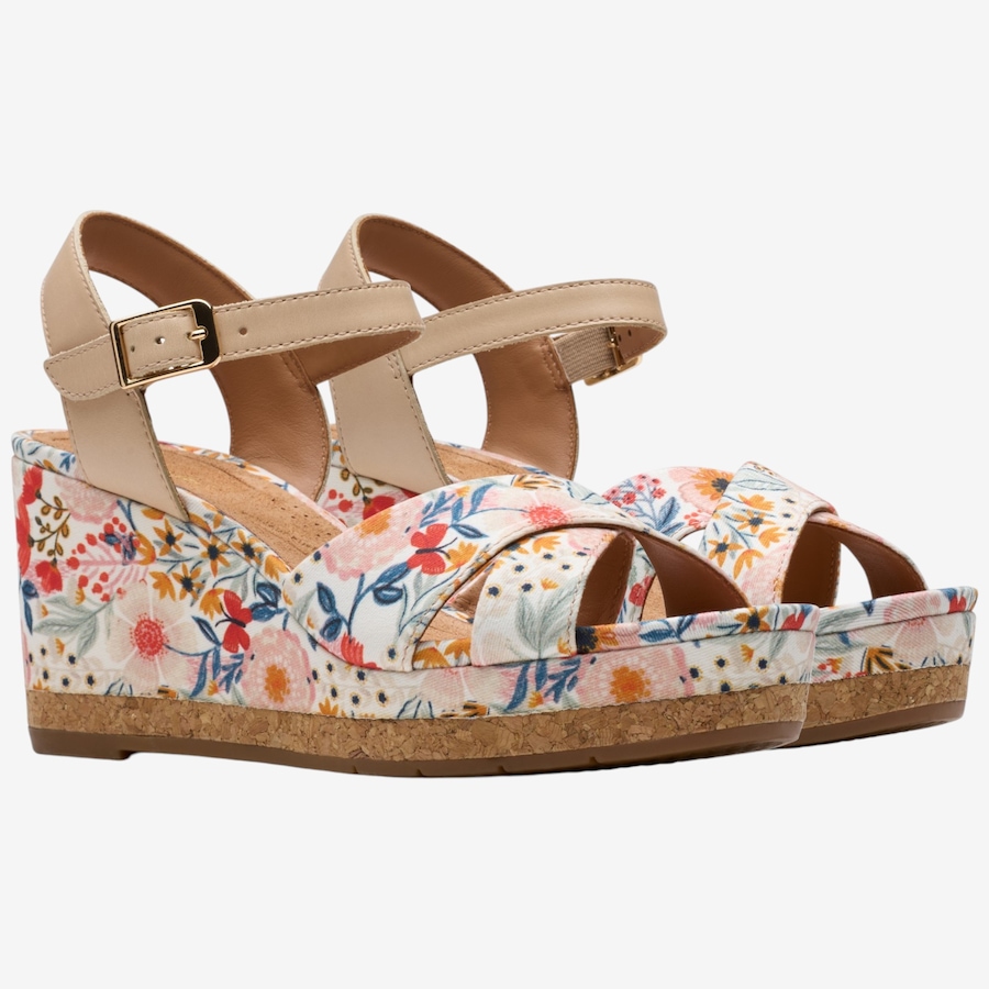 Image 123936_WHT.jpg, Product 123-936 / Price $89.88, Clarks Chicly Floral Wedge Sandal from Clarks Footwear on TSC.ca's Shoes department