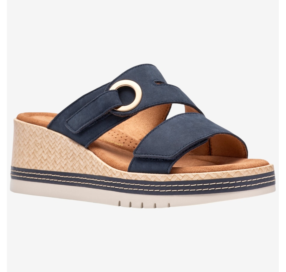 Image 123937_NVY.jpg, Product 123-937 / Price $150.00, Clarks Kidiki Cove Wedge Sandal from Clarks Footwear on TSC.ca's Shoes department