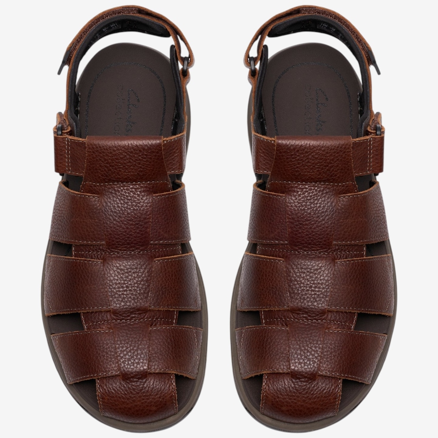 Clarks Leather Sport Sandals Fisherman Men 12M Brown Adjustable Straps 63581‎ Clarks Men main image 2