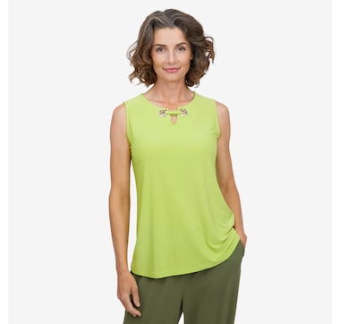 Mr. Max Brazil Knit Top with Eyelet Detail