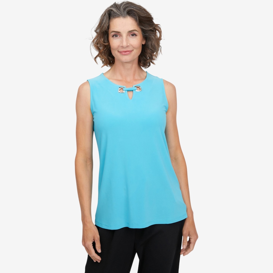 Image 124000_SEA.jpg, Product 124-000 / Price $59.99, Mr. Max Brazil Knit Top with Eyelet Detail from Mr. Max on TSC.ca's Fashion department