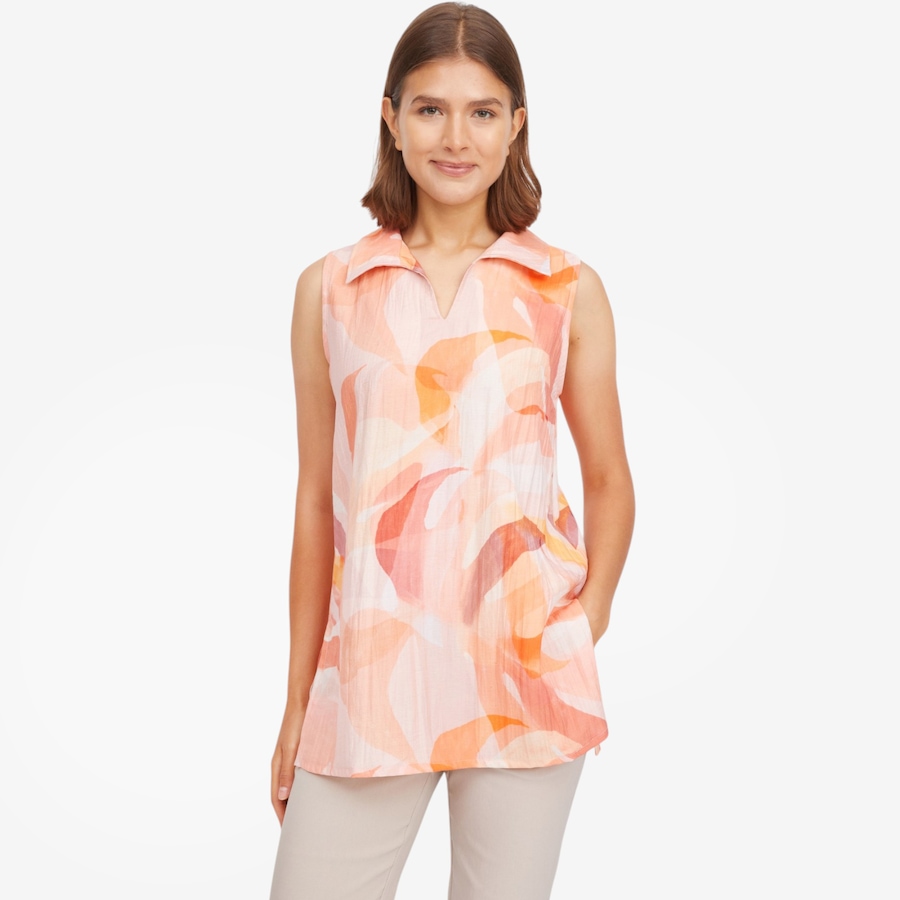 Image 124060_COMU.jpg, Product 124-060 / Price $79.99, Mr. Max Linen Look Sleeveless Grace Tunic with Side Slits from Mr. Max on TSC.ca's Fashion department