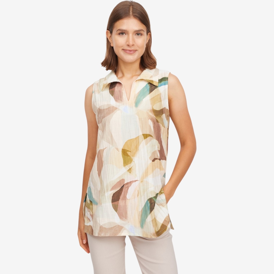 Image 124060_NTM.jpg, Product 124-060 / Price $79.99, Mr. Max Linen Look Sleeveless Grace Tunic with Side Slits from Mr. Max on TSC.ca's Fashion department
