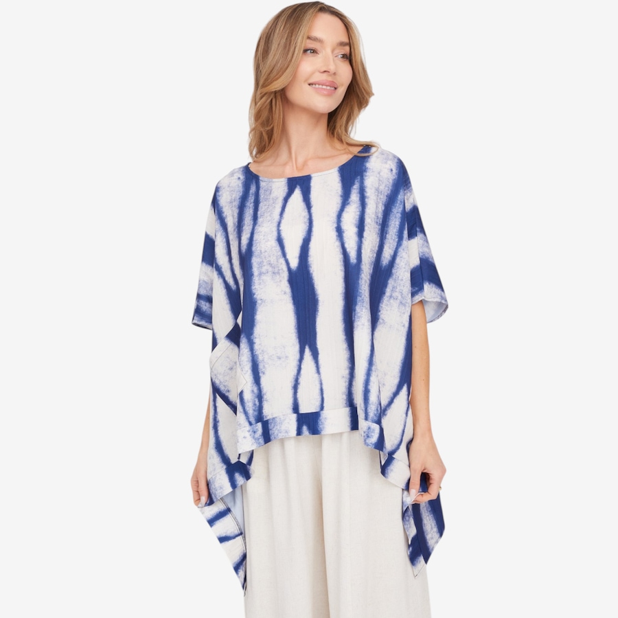 Image 124116_NVY.jpg, Product 124-116 / Price $79.99, Red Coral Vertical Wash Print Tunic Top from Red Coral Fashions on TSC.ca's Fashion department