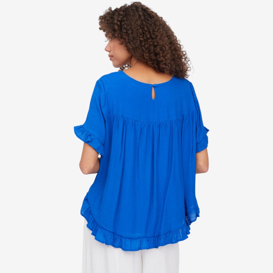 Image 124121_ALTMORE4.jpg, Product 124-121 / Price $89.99, Red Coral Gentle Ruffle Faux Linen Top from Red Coral Fashions on TSC.ca's Fashion department