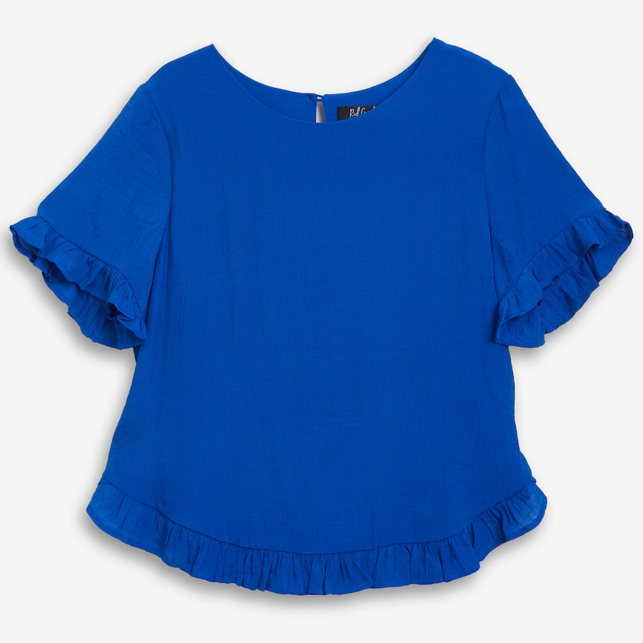 Image 124121_ALTMORE5.jpg, Product 124-121 / Price $89.99, Red Coral Gentle Ruffle Faux Linen Top from Red Coral Fashions on TSC.ca's Fashion department