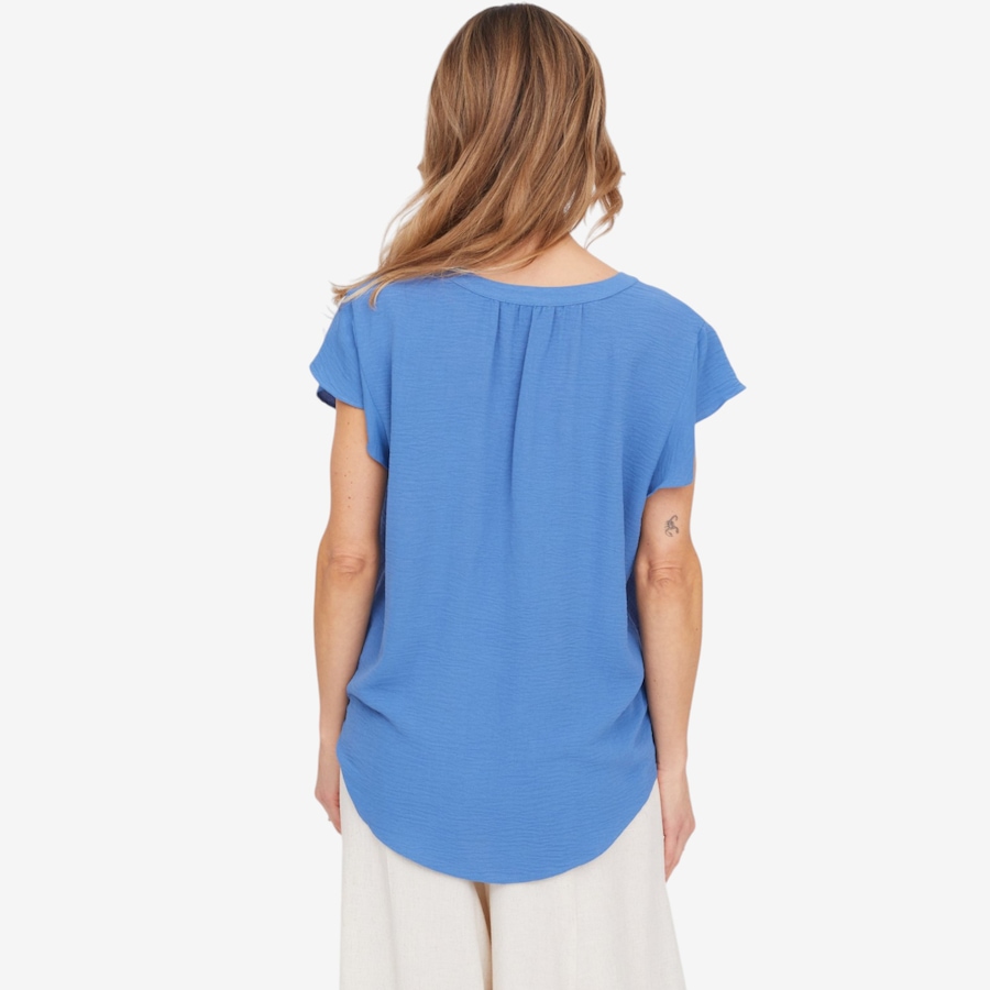 Image 124122_ALTMORE3.jpg, Product 124-122 / Price $74.99, Red Coral Flutter Sleeve Crinkle Top from Red Coral Fashions on TSC.ca's Fashion department