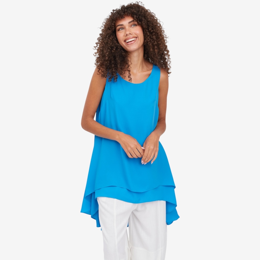 Image 124126_BLU.jpg, Product 124-126 / Price $84.99, Red Coral High Flow Double Layered Top from Red Coral Fashions on TSC.ca's Fashion department