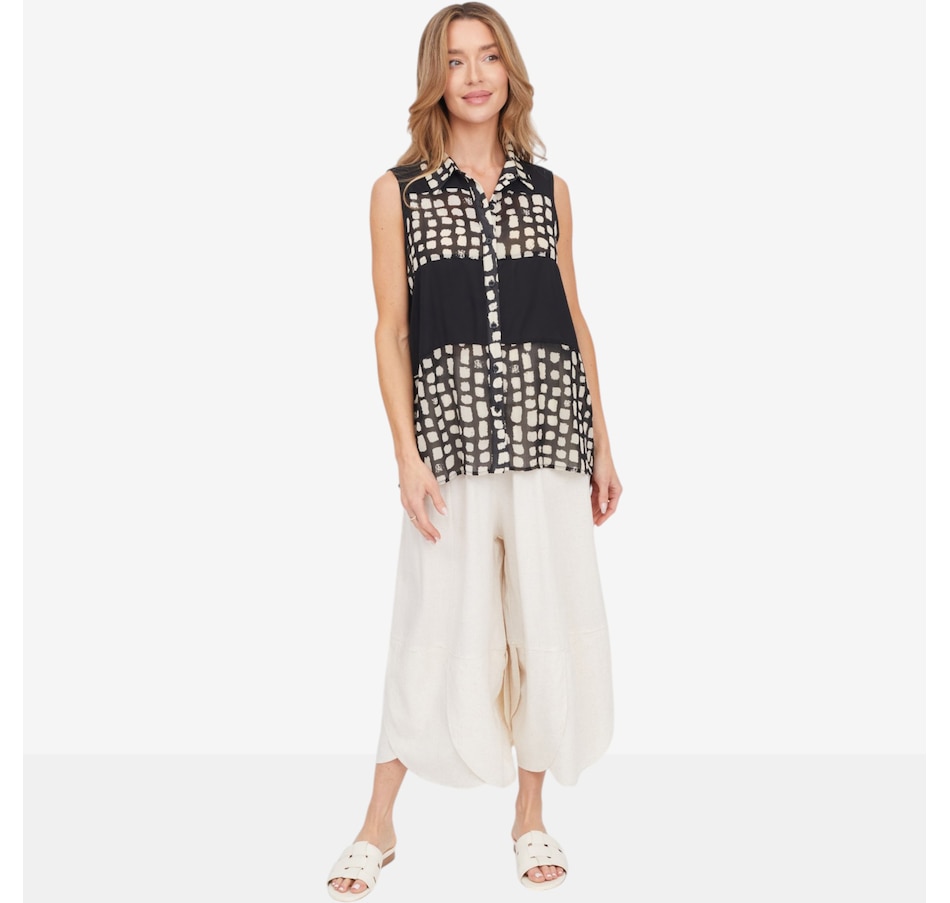 Image 124127_ALTMORE2.jpg, Product 124-127 / Price $99.99, Red Coral Linen Cotton Blend Tulip Hem Pant from Red Coral Fashions on TSC.ca's Fashion department