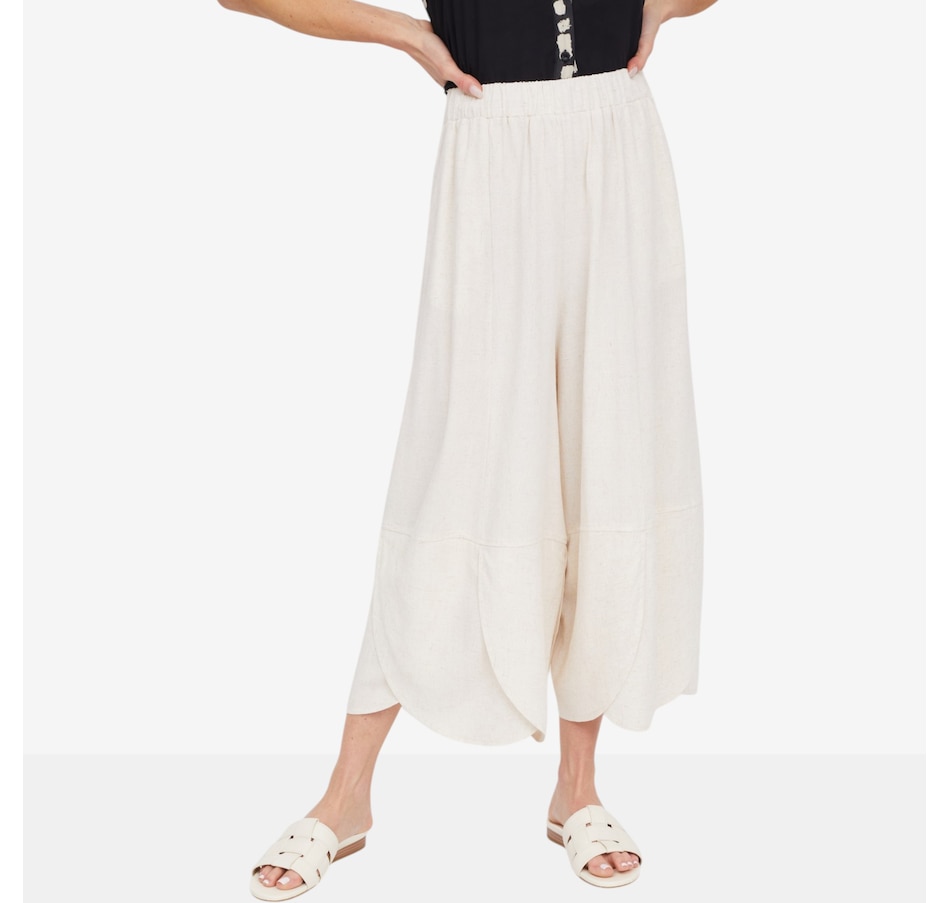 Image 124127_LIN.jpg, Product 124-127 / Price $99.99, Red Coral Linen Cotton Blend Tulip Hem Pant from Red Coral Fashions on TSC.ca's Fashion department