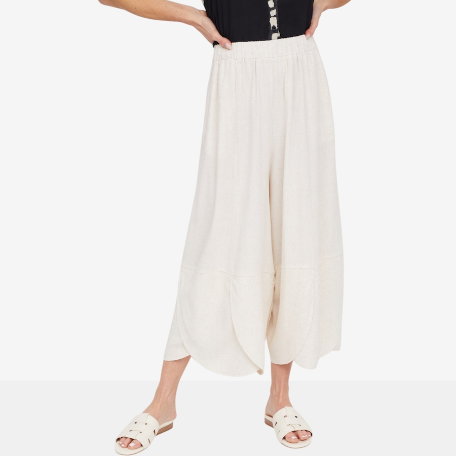 Image 124127_LIN.jpg, Product 124-127 / Price $99.99, Red Coral Linen Cotton Blend Tulip Hem Pant from Red Coral Fashions on TSC.ca's Fashion department