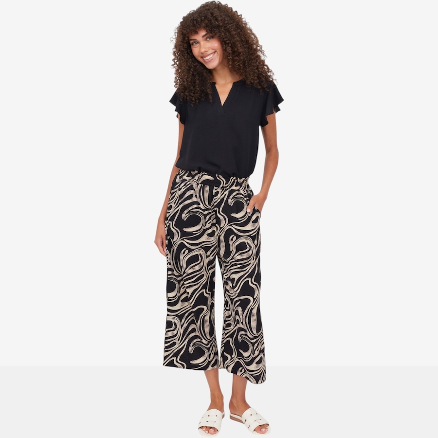 Image 124131_ALTMORE1.jpg, Product 124-131 / Price $54.88, Red Coral Khaki and Black Swirl Cropped Pant from Red Coral Fashions on TSC.ca's Fashion department