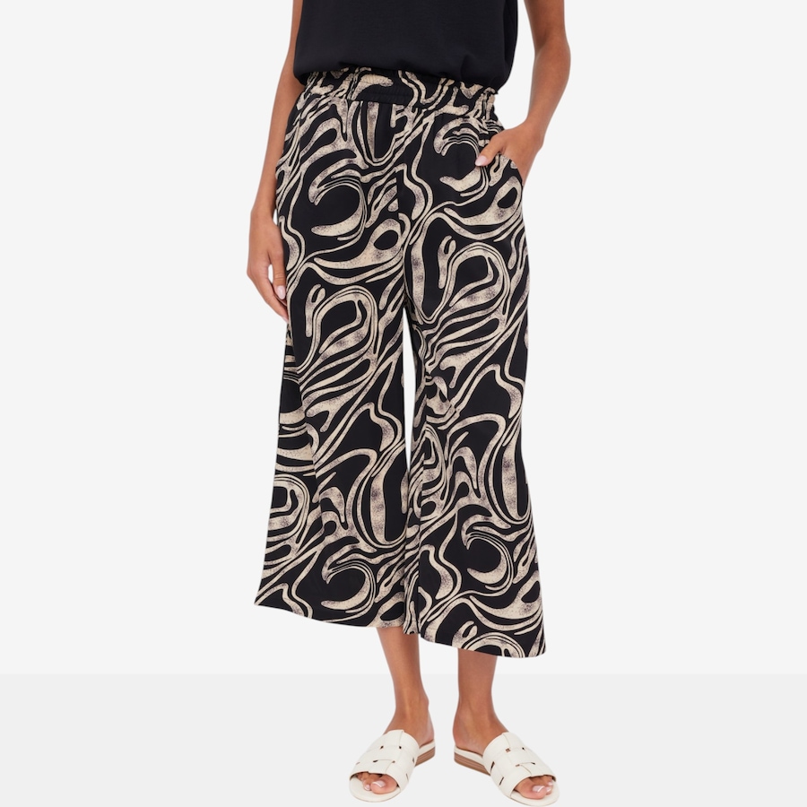 Image 124131_KHA.jpg, Product 124-131 / Price $54.88, Red Coral Khaki and Black Swirl Cropped Pant from Red Coral Fashions on TSC.ca's Fashion department
