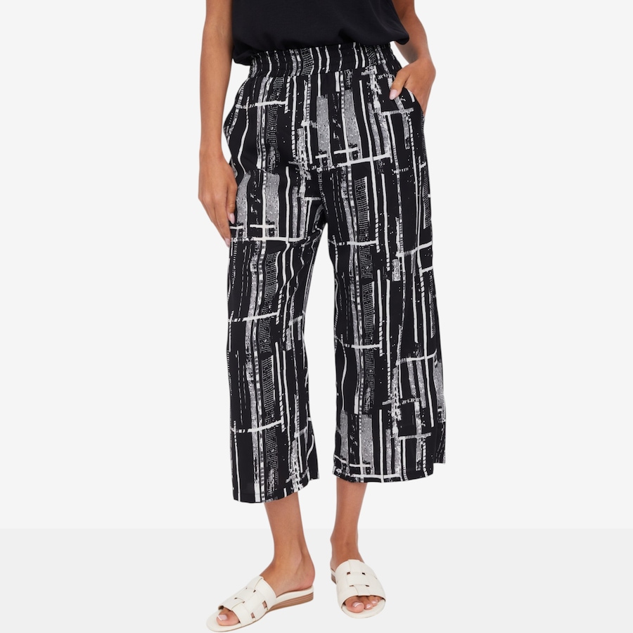 Image 124132_BLK.jpg, Product 124-132 / Price $89.99, Red Coral Graphic Print Cropped Pant from Red Coral Fashions on TSC.ca's Fashion department