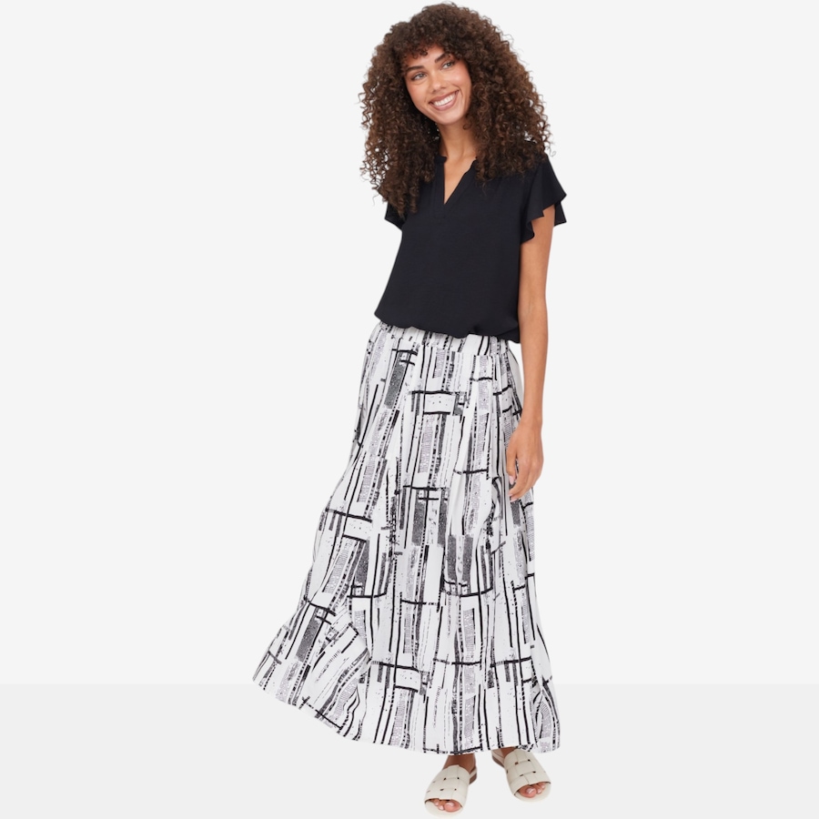 Image 124133_ALTMORE1.jpg, Product 124-133 / Price $89.99, Red Coral Gathers and Pleats Elastic Waist Skirt from Red Coral Fashions on TSC.ca's Fashion department