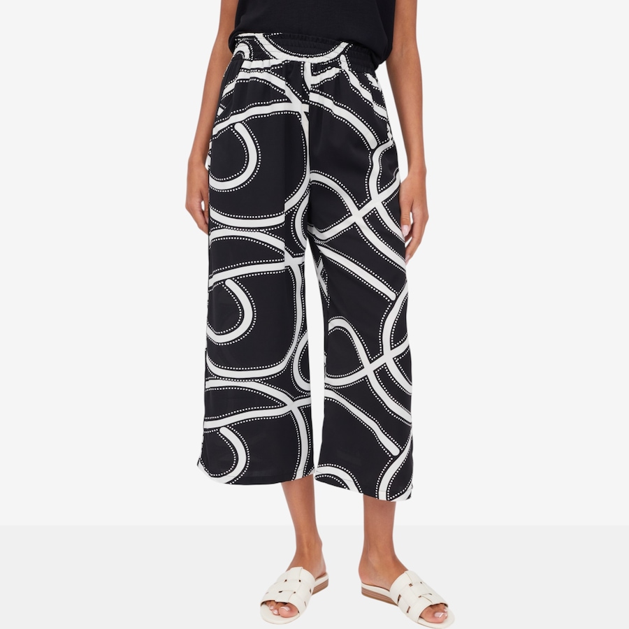 Image 124135_BLK.jpg, Product 124-135 / Price $89.99, Red Coral Swirl Print Cropped Pant from Red Coral Fashions on TSC.ca's Fashion department