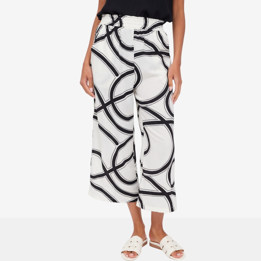 Image 124135_WHT.jpg, Product 124-135 / Price $89.99, Red Coral Swirl Print Cropped Pant from Red Coral Fashions on TSC.ca's Fashion department
