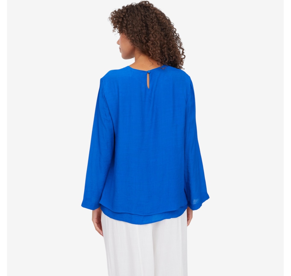 Image 124286_ALTMORE4.jpg, Product 124-286 / Price $79.99, Red Coral Side Split Double Layered Faux Linen Top from Red Coral Fashions on TSC.ca's Fashion department