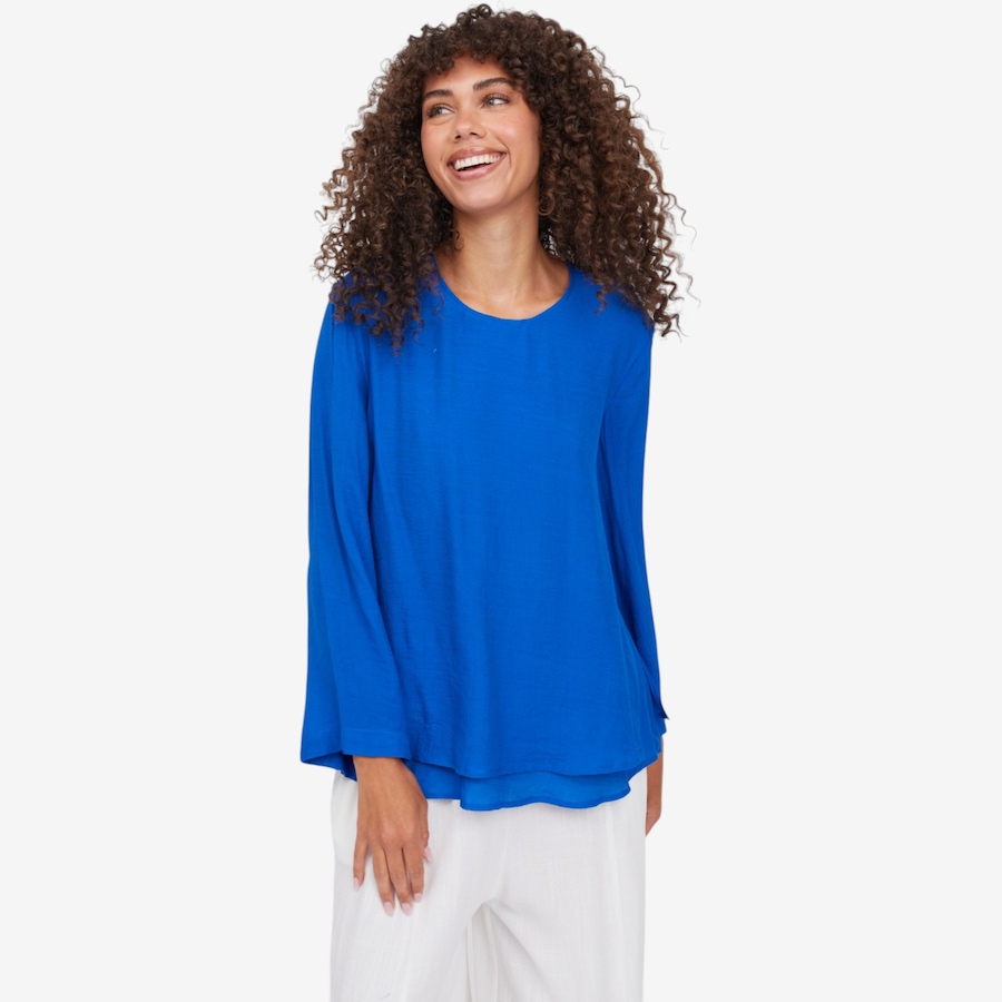 Image 124286_ROY.jpg, Product 124-286 / Price $79.99, Red Coral Side Split Double Layered Faux Linen Top from Red Coral Fashions on TSC.ca's Fashion department