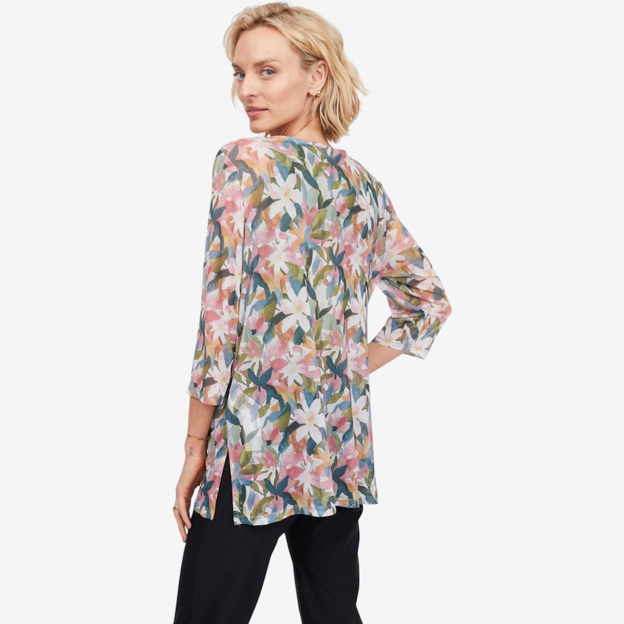 Image 124555_ALTMORE2.jpg, Product 124-555 / Price $69.99, Mr. Max Printed Mesh Tunic with Side Slit Detail from Mr. Max on TSC.ca's Fashion department