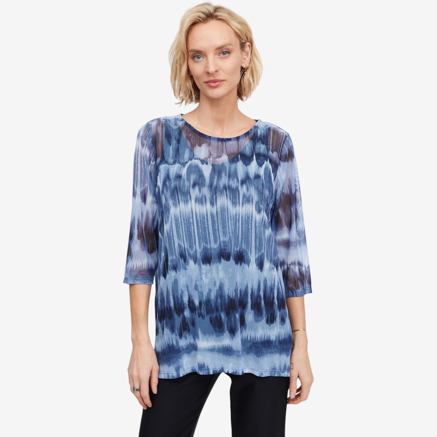Image 124555_BLMU.jpg, Product 124-555 / Price $69.99, Mr. Max Printed Mesh Tunic with Side Slit Detail from Mr. Max on TSC.ca's Fashion department