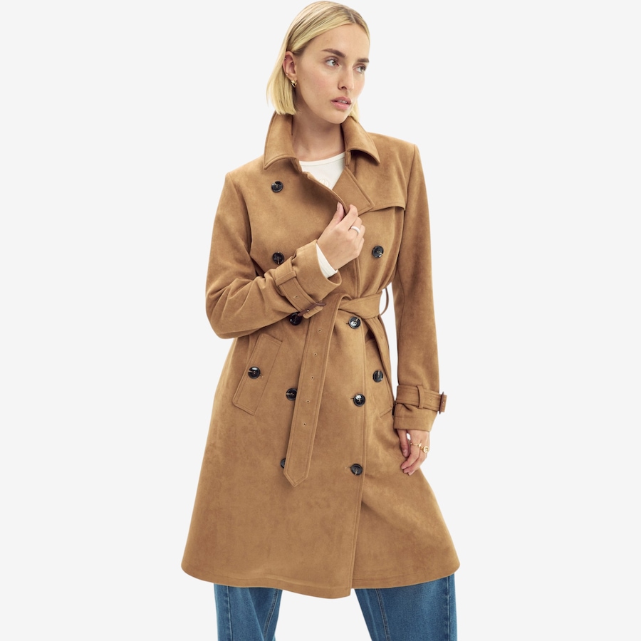 Image 124889_ALTMORE2.jpg, Product 124-889 / Price $140.00, ELLE Faux Suede Trench Coat from ELLE on TSC.ca's Fashion department