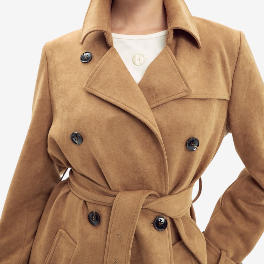 Image 124889_ALTMORE3.jpg, Product 124-889 / Price $140.00, ELLE Faux Suede Trench Coat from ELLE on TSC.ca's Fashion department