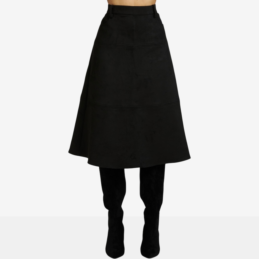 Image 124896_BLK.jpg, Product 124-896 / Price $100.00, ELLE Faux Suede Midi Skirt from ELLE on TSC.ca's Fashion department