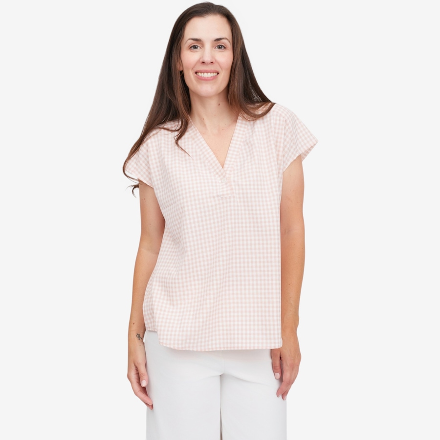 Image 125021_ROSEU.jpg, Product 125-021 / Price $69.99, Kim & Co. Woven Roxy Short Dolman Sleeve Relaxed Top from Kim & Co. on TSC.ca's Fashion department