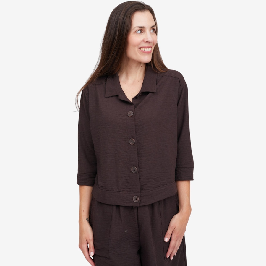 Image 125028_COF.jpg, Product 125-028 / Price $89.99, Kim & Co. Linen Feel 3/4 Length Sleeve Light Jacket from Kim & Co. on TSC.ca's Fashion department
